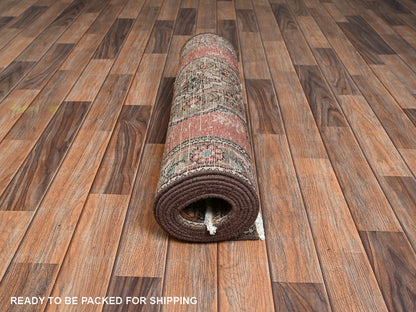 Tabriz Vintage hand-knotted wool runner in Orange & Brown, 2'8" x 10'6" — SKU O02182 (view 5)