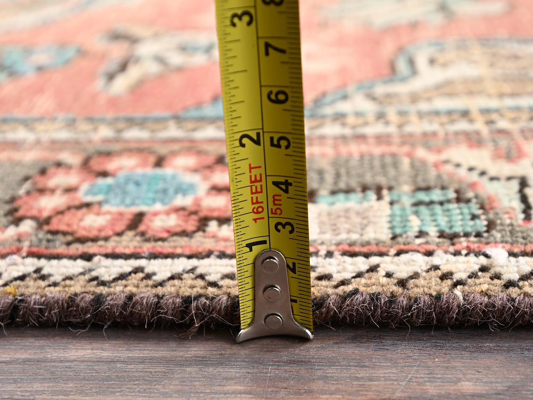 Tabriz Vintage hand-knotted wool runner in Orange & Brown, 2'8" x 10'6" — SKU O02182 (view 6)