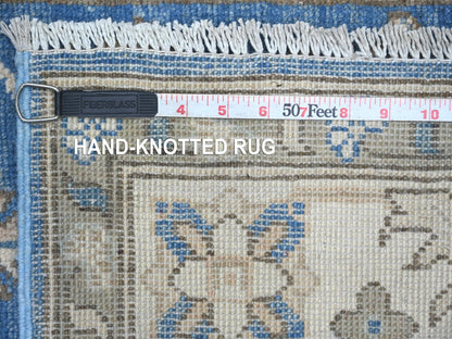 Blue 3'0" x 11'6" Kazak Hand knotted Wool Rug - Sku: O021833