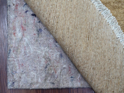 Modern / Contemporary hand-knotted wool rug in Brown, 9'8" x 9'9" — SKU O021835 (view 4)