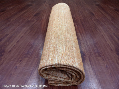Brown 8'11" x 11'7" Modern and Contemporary Hand knotted Wool Rug - Sku: O021836