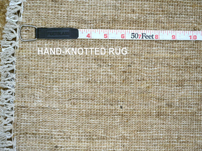 Brown 5'10" x 5'10" Modern and Contemporary Hand knotted Wool Rug - Sku: O021837