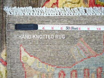 Brown 2'6" x 7'10" Modern and Contemporary Hand knotted Wool Rug - Sku: O021838