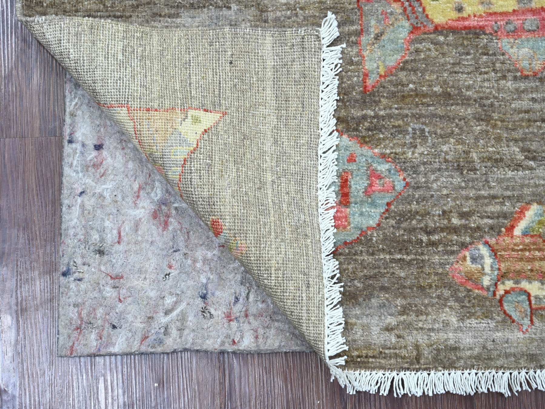 Peshawar Modern / Contemporary hand-knotted wool rug in Brown, 2'10" x 4'9", SKU O021839