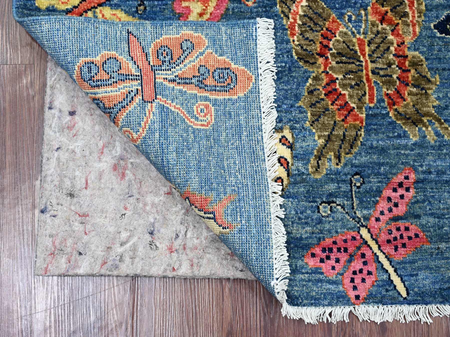 Blue 3'0" x 4'10" Modern and Contemporary Hand knotted Wool Rug - Sku: O021842