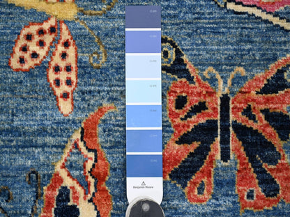 Blue 3'0" x 4'10" Modern and Contemporary Hand knotted Wool Rug - Sku: O021842