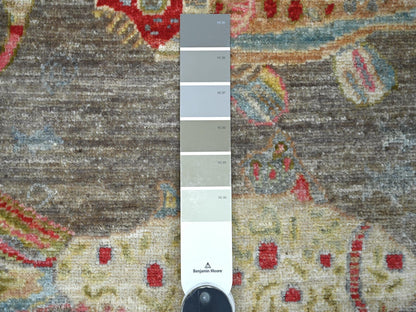 Brown 2'0" x 2'9" Modern and Contemporary Hand knotted Wool Rug - Sku: O021845