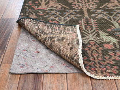 Brown 2'9" x 8'8" Vintage Hand knotted Wool Rug - Sku: O02184