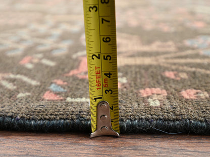 Brown 2'9" x 8'8" Vintage Hand knotted Wool Rug - Sku: O02184