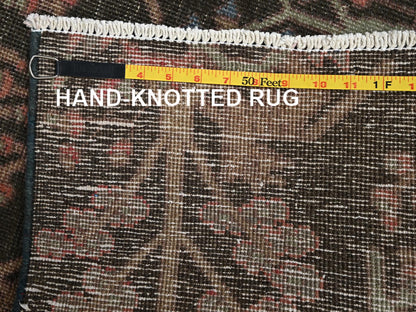 Brown 2'9" x 8'8" Vintage Hand knotted Wool Rug - Sku: O02184