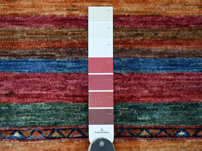 Kazak Tribal & Geometric hand-knotted wool rug in Multicolored, 2'9" x 3'8" — SKU O021850 (view 3)