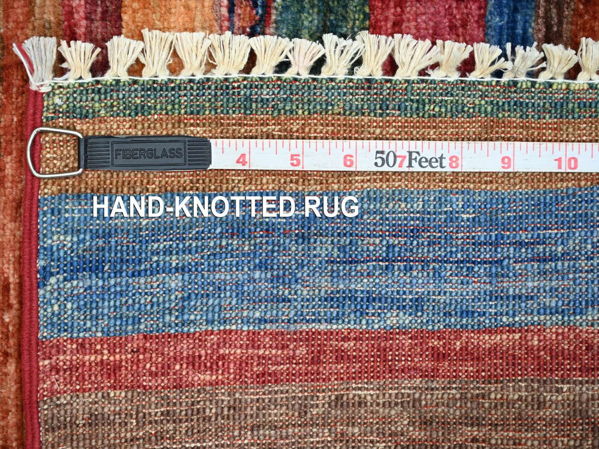 Kazak Tribal & Geometric hand-knotted wool rug in Multicolored, 2'9" x 3'8" — SKU O021850 (view 6)
