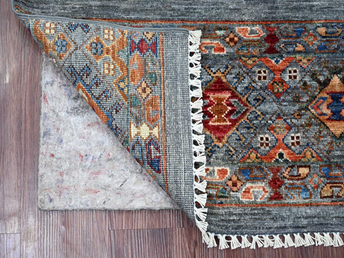 Kazak Tribal & Geometric hand-knotted wool rug in Gray, 2'11" x 4'3" — SKU O021851 (view 2)