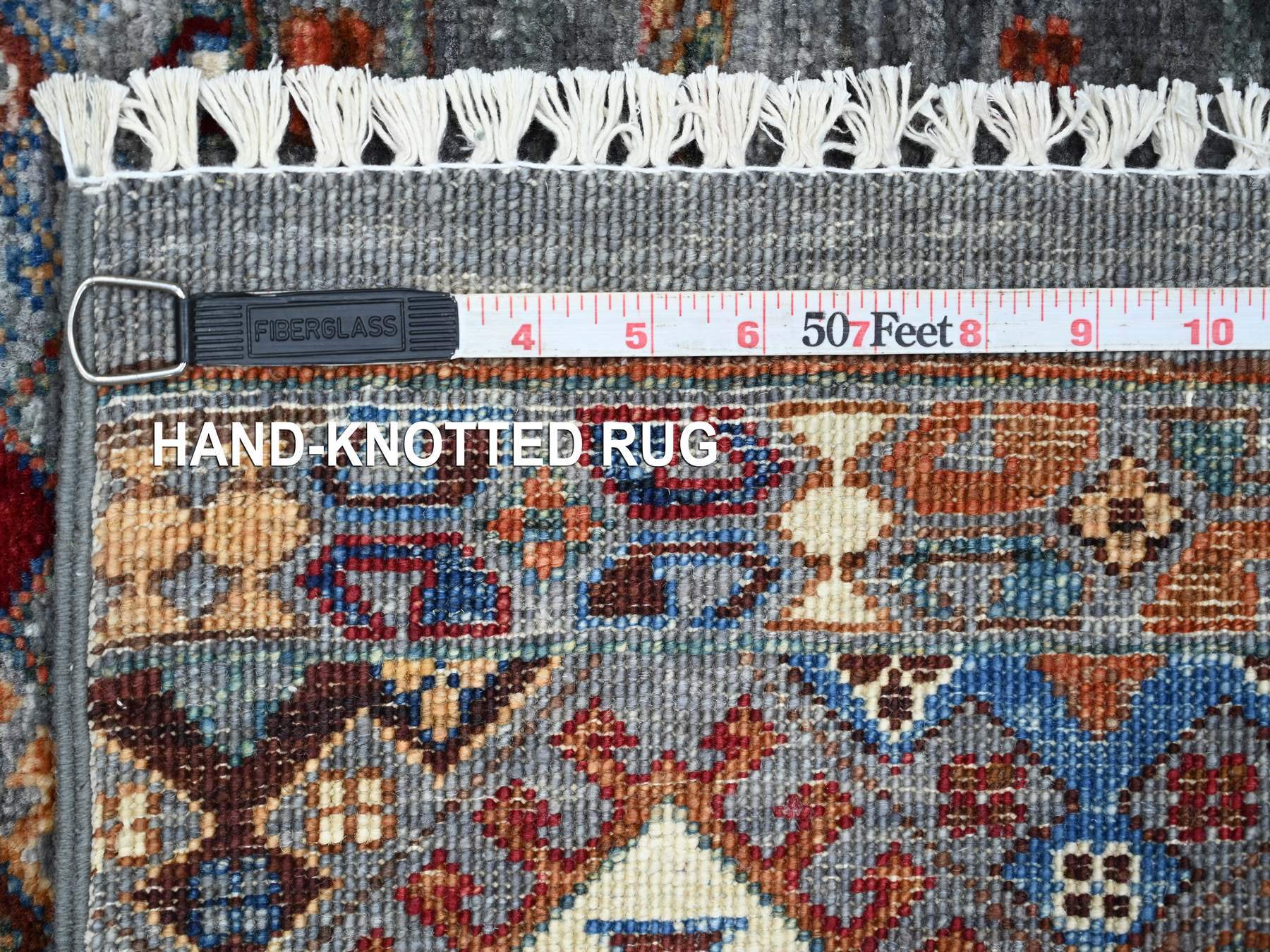 Kazak Tribal & Geometric hand-knotted wool rug in Gray, 2'11" x 4'3" — SKU O021851 (view 6)