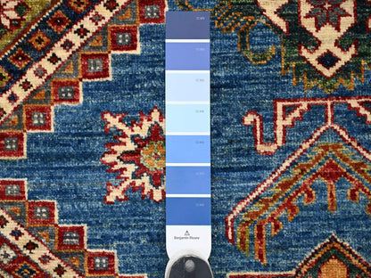 Blue 5'10" x 8'5" Tribal & Geometric Hand knotted Wool Rug - Sku: O021855