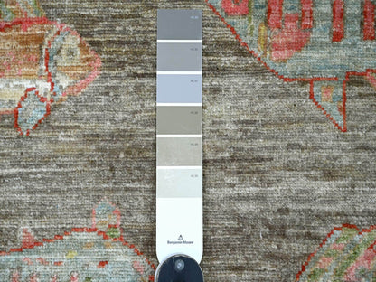 Brown 2'9" x 7'11" Modern and Contemporary Hand knotted Wool Rug - Sku: O021858