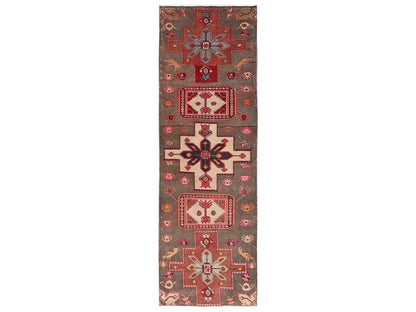 Brown 2'10" x 8'10" Vintage Hand knotted Wool Rug - Sku: O02185