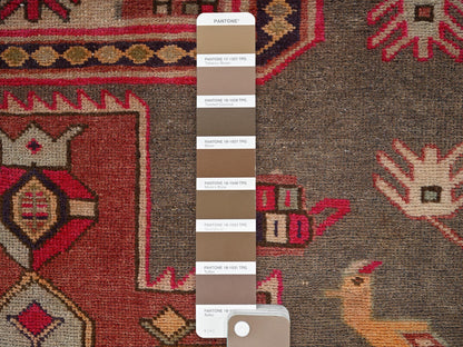 Brown 2'10" x 8'10" Vintage Hand knotted Wool Rug - Sku: O02185