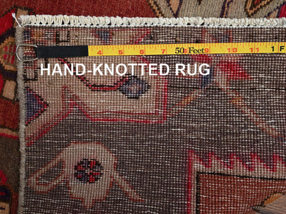 Brown 2'10" x 8'10" Vintage Hand knotted Wool Rug - Sku: O02185