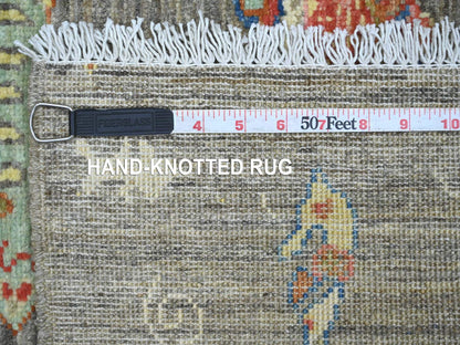 Brown 2'7" x 6'0" Modern and Contemporary Hand knotted Wool Rug - Sku: O021860