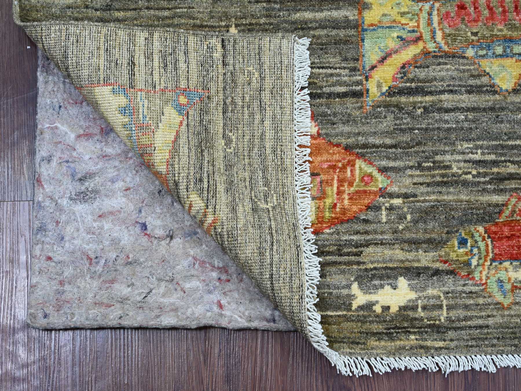 Brown 2'11" x 4'11" Modern and Contemporary Hand knotted Wool Rug - Sku: O021861