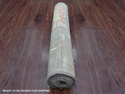 Brown 2'6" x 6'1" Modern and Contemporary Hand knotted Wool Rug - Sku: O021865
