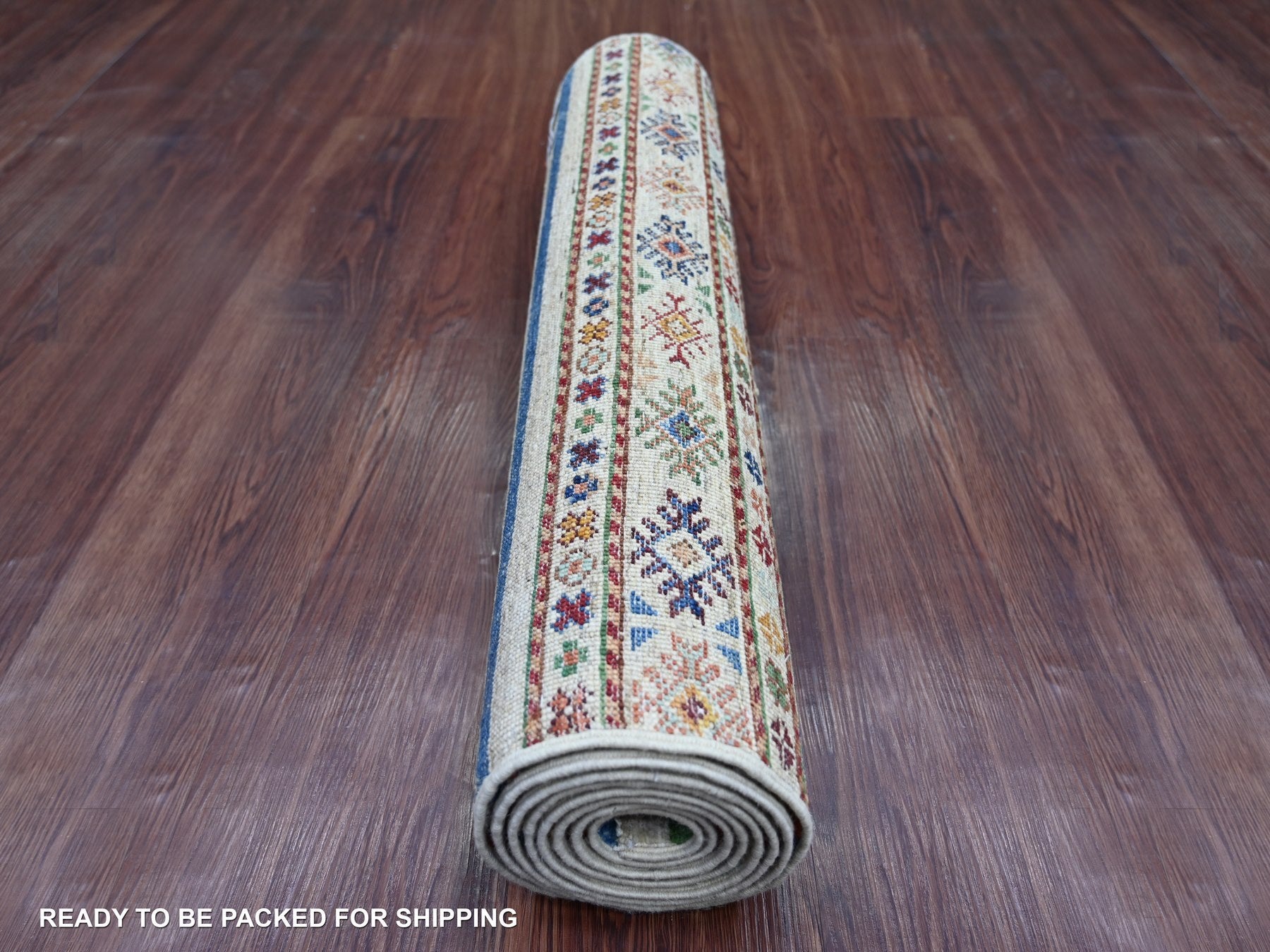 Kazak Tribal & Geometric hand-knotted wool runner in Multicolored, 2'7" x 8'6" — SKU O021866 (view 4)