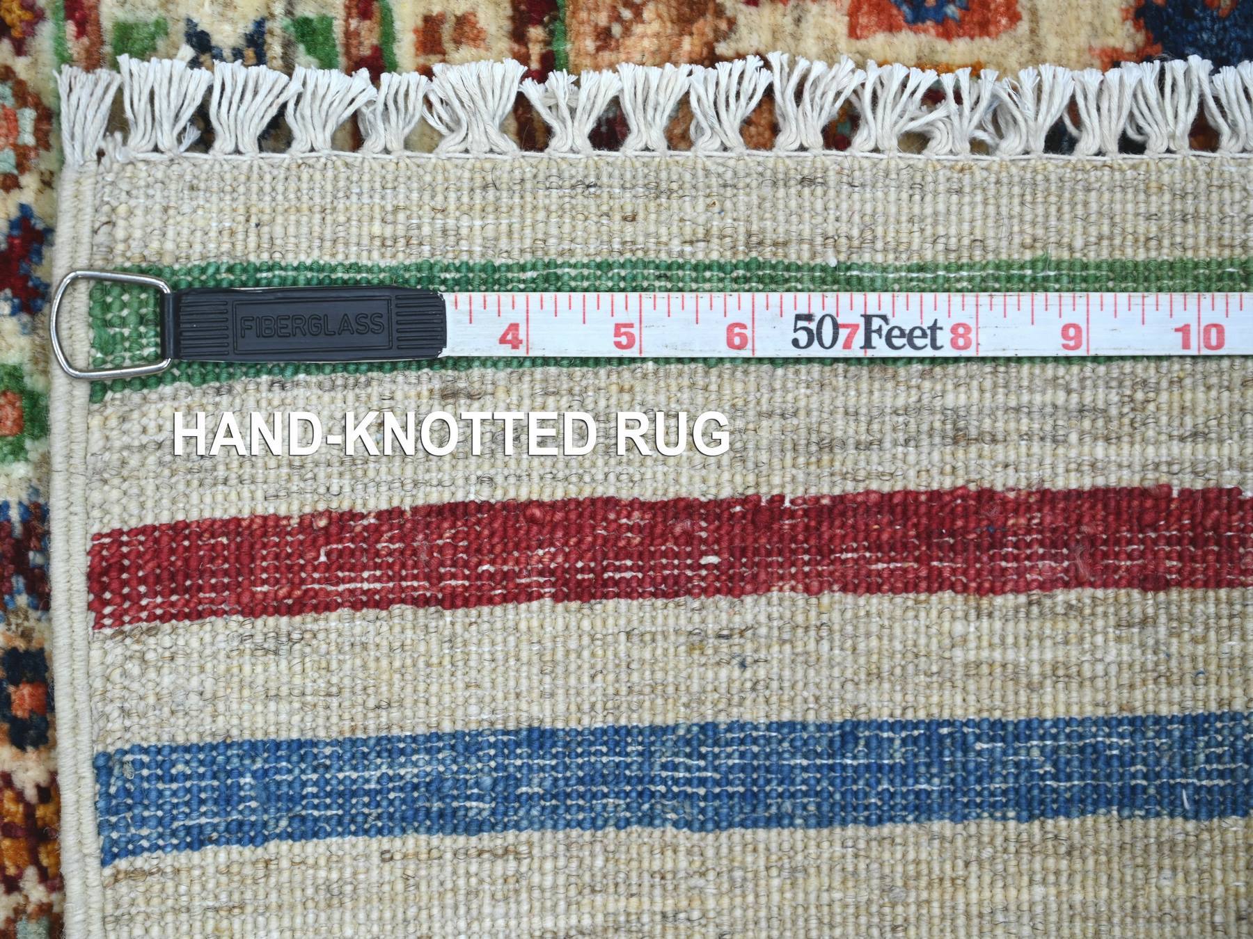 Kazak Tribal & Geometric hand-knotted wool runner in Multicolored, 2'7" x 8'6" — SKU O021866 (view 6)