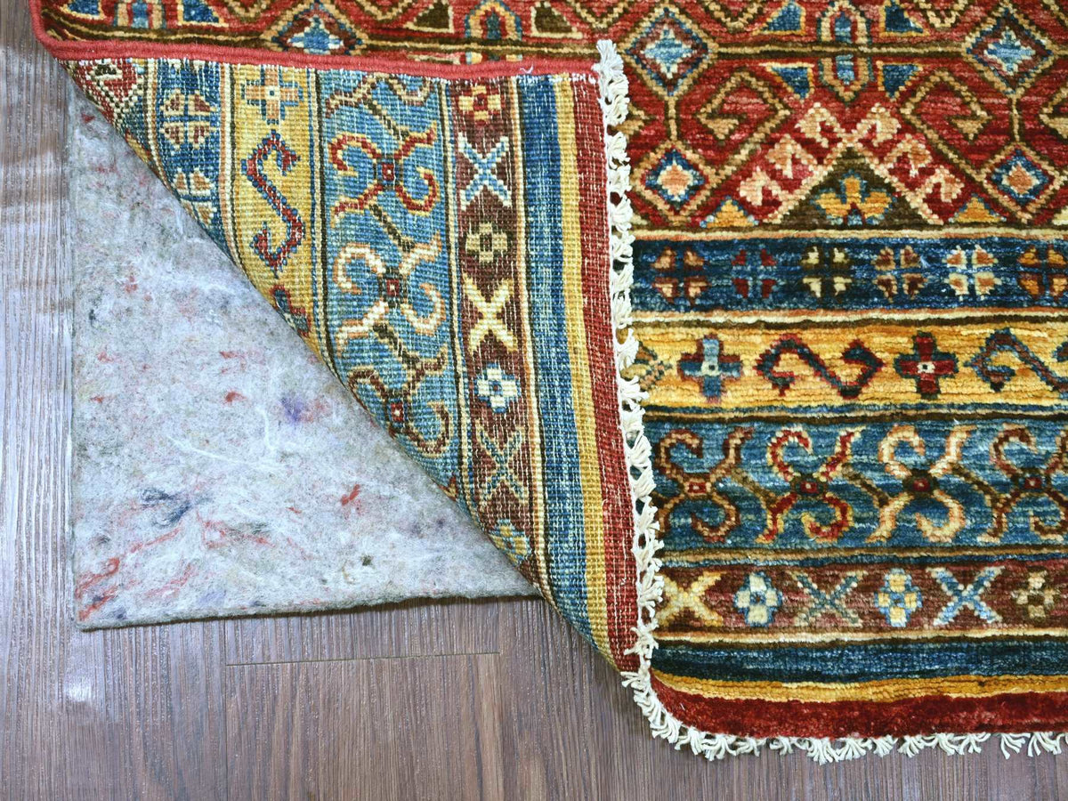 Kazak Tribal & Geometric hand-knotted wool runner in Multicolored, 2'10" x 8'1" — SKU O021868 (view 2)