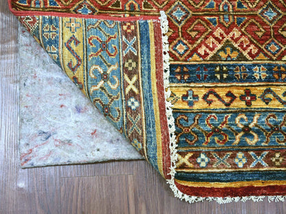 Kazak Tribal & Geometric hand-knotted wool runner in Multicolored, 2'10" x 8'1" — SKU O021868 (view 2)