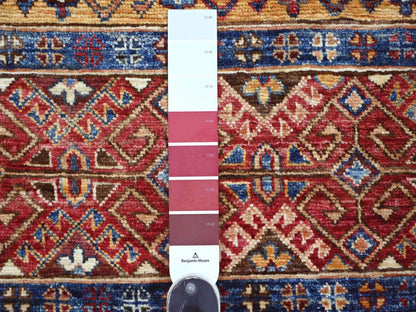 Kazak Tribal & Geometric hand-knotted wool runner in Multicolored, 2'10" x 8'1" — SKU O021868 (view 3)