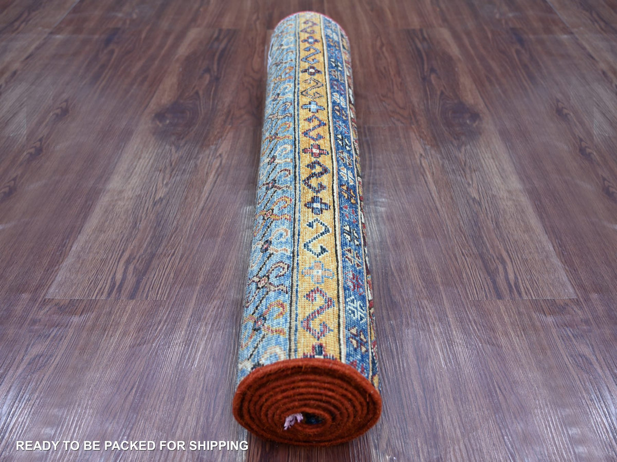 Kazak Tribal & Geometric hand-knotted wool runner in Multicolored, 2'10" x 8'1" — SKU O021868 (view 4)
