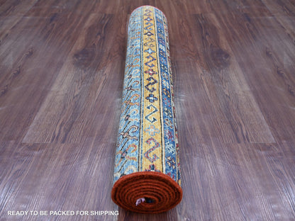 Kazak Tribal & Geometric hand-knotted wool runner in Multicolored, 2'10" x 8'1" — SKU O021868 (view 4)