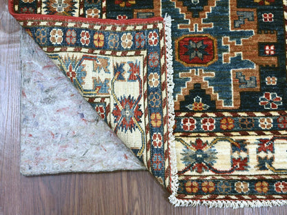 Multicolored 2'10" x 9'0" Tribal & Geometric Hand knotted Wool Rug - Sku: O021870