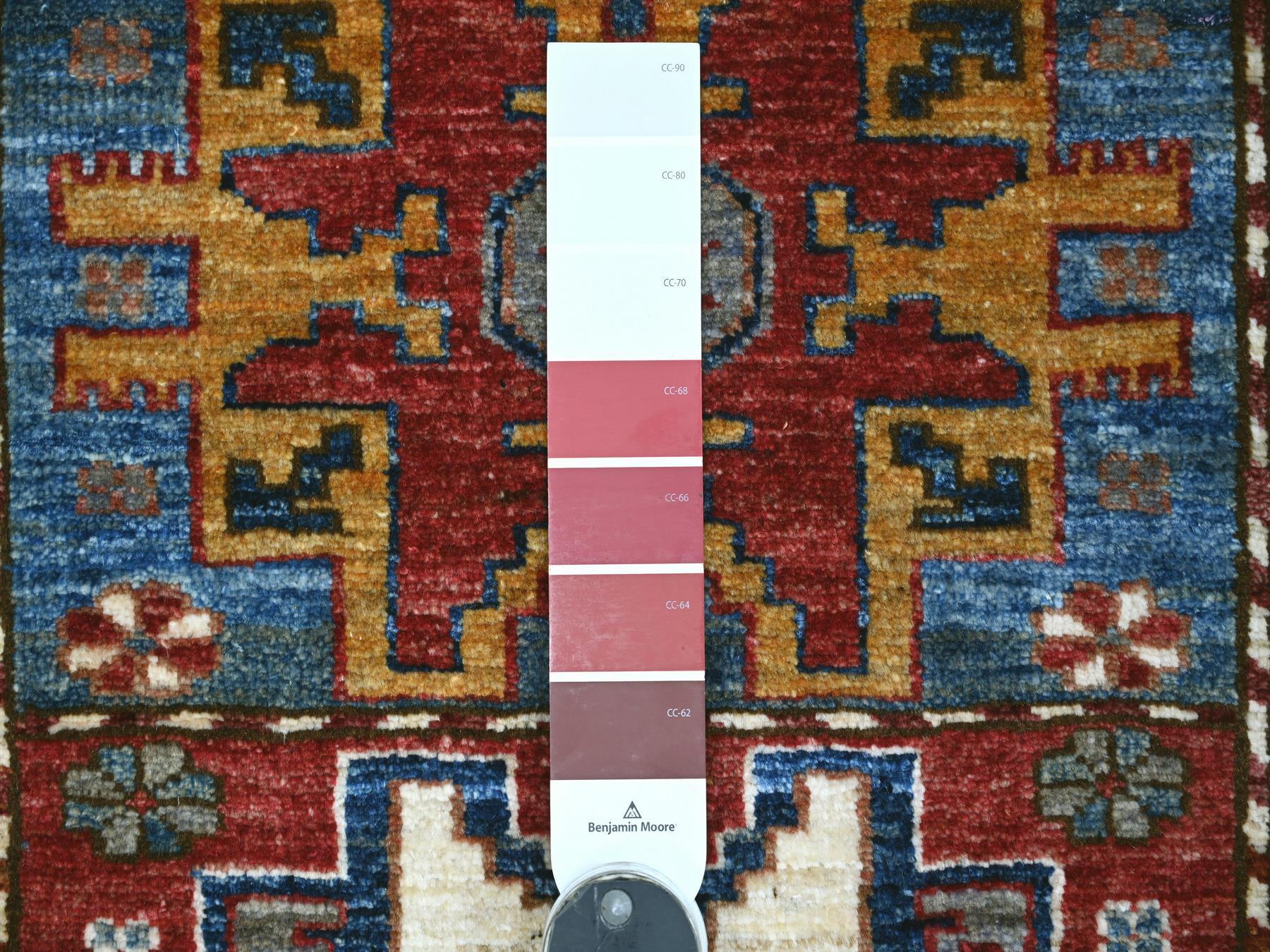 Kazak Tribal & Geometric hand-knotted wool runner in Multicolored & Ivory, 2'10" x 9' — SKU O021870 (view 3)