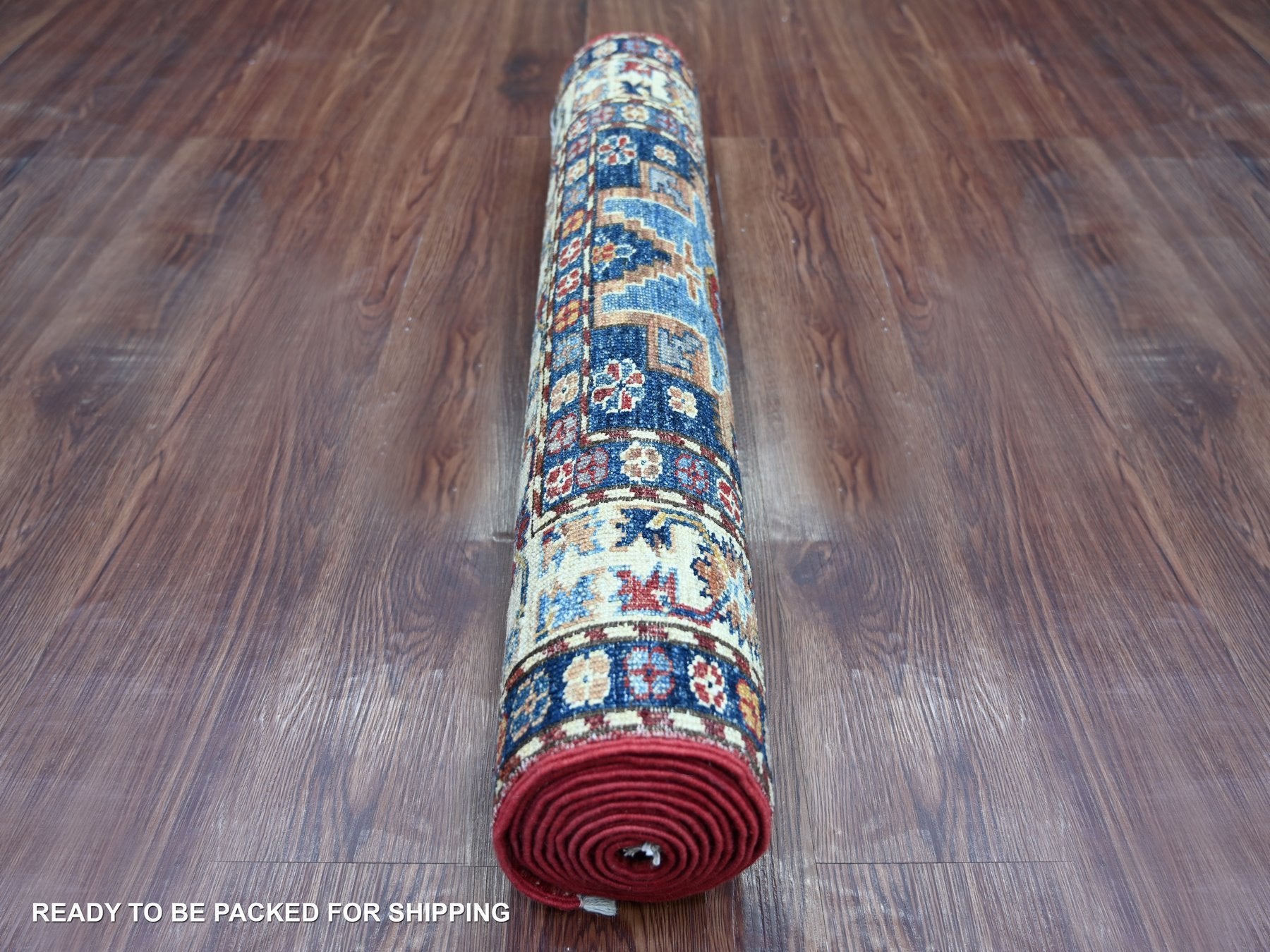 Kazak Tribal & Geometric hand-knotted wool runner in Multicolored & Ivory, 2'10" x 9' — SKU O021870 (view 4)