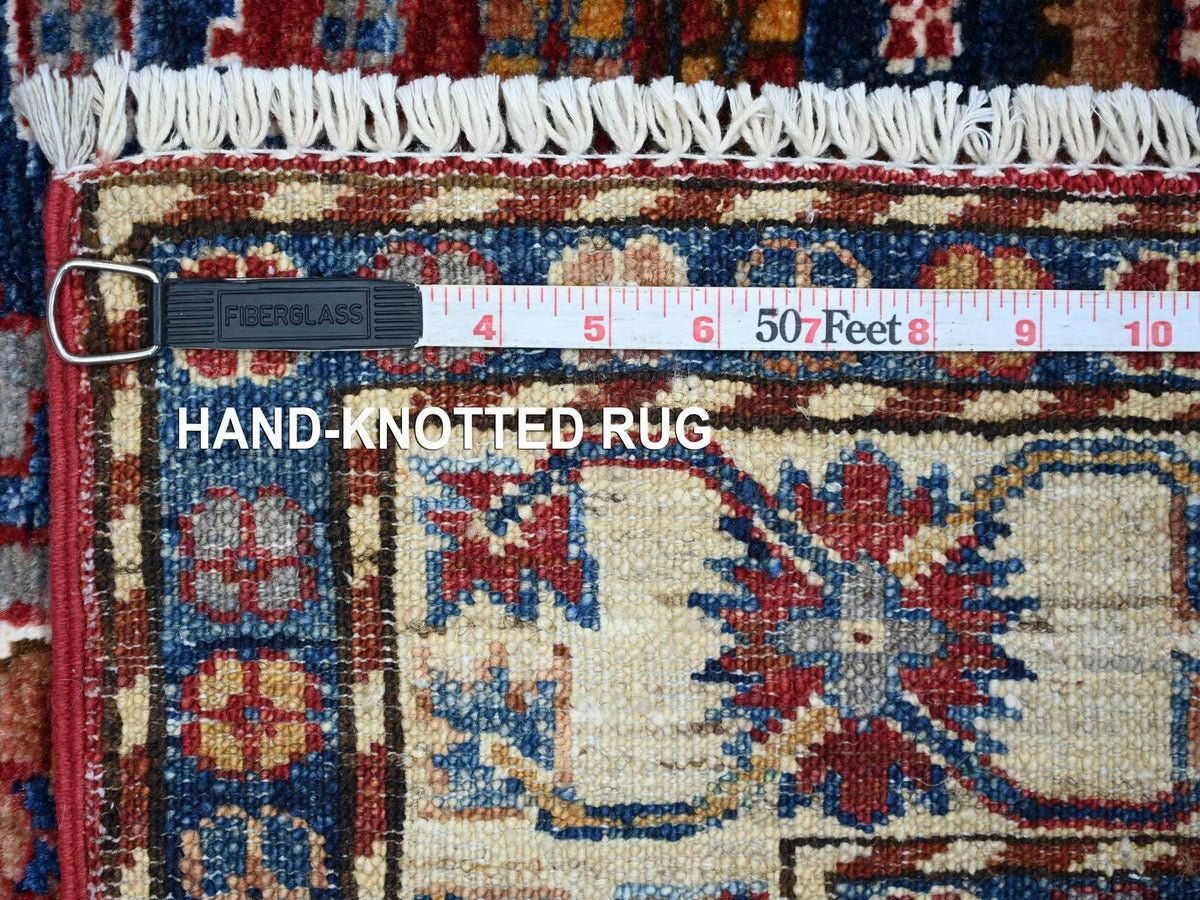 Kazak Tribal & Geometric hand-knotted wool runner in Multicolored & Ivory, 2'10" x 9' — SKU O021870 (view 6)