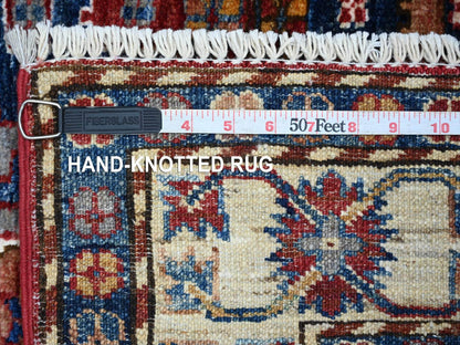 Kazak Tribal & Geometric hand-knotted wool runner in Multicolored & Ivory, 2'10" x 9' — SKU O021870 (view 6)