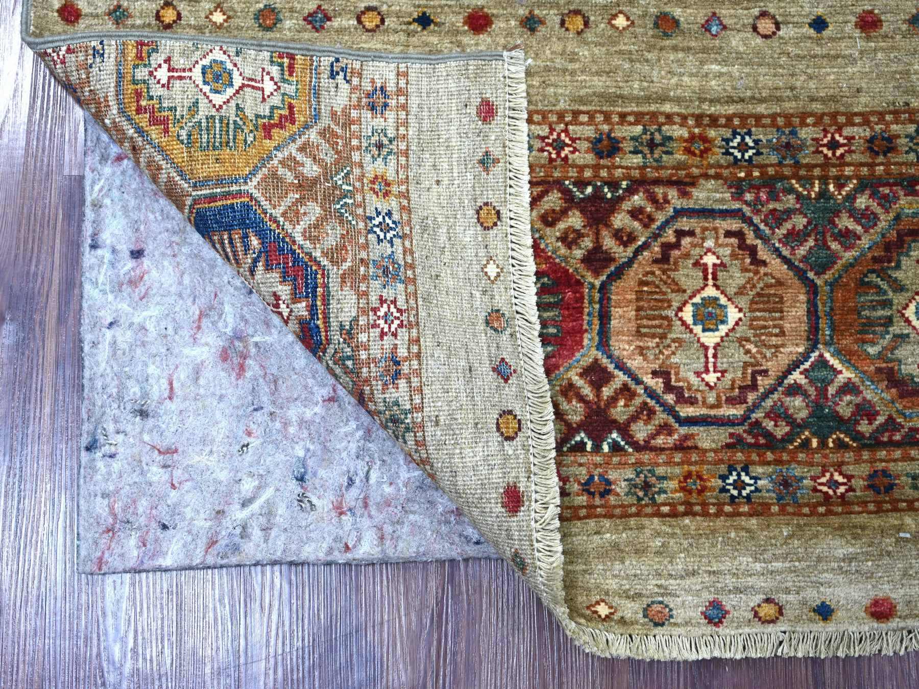 Kazak Tribal & Geometric hand-knotted wool runner in Gray, 2'6" x 5'6" — SKU O021871 (view 2)