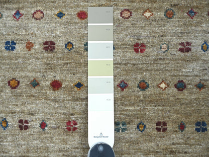 Kazak Tribal & Geometric hand-knotted wool runner in Gray, 2'6" x 5'6" — SKU O021871 (view 3)