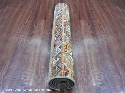 Kazak Tribal & Geometric hand-knotted wool runner in Gray, 2'6" x 5'6" — SKU O021871 (view 4)