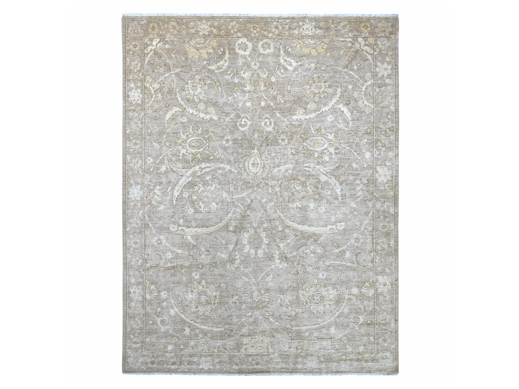 Peshawar Oushak hand-knotted wool rug in Brown, 8'10" x 11'7" — SKU O021876