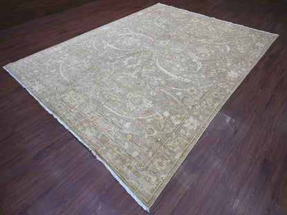 Peshawar Oushak hand-knotted wool rug in Brown, 8'10" x 11'7" — SKU O021876 (view 3)