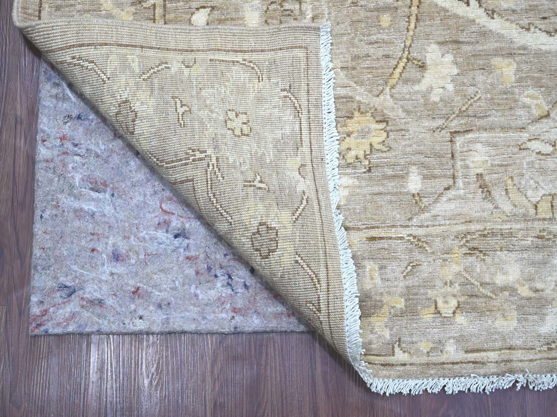 Peshawar Oushak hand-knotted wool rug in Brown, 8'10" x 11'7" — SKU O021876 (view 4)