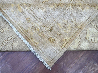 Peshawar Oushak hand-knotted wool rug in Brown, 8'10" x 11'7" — SKU O021876 (view 6)
