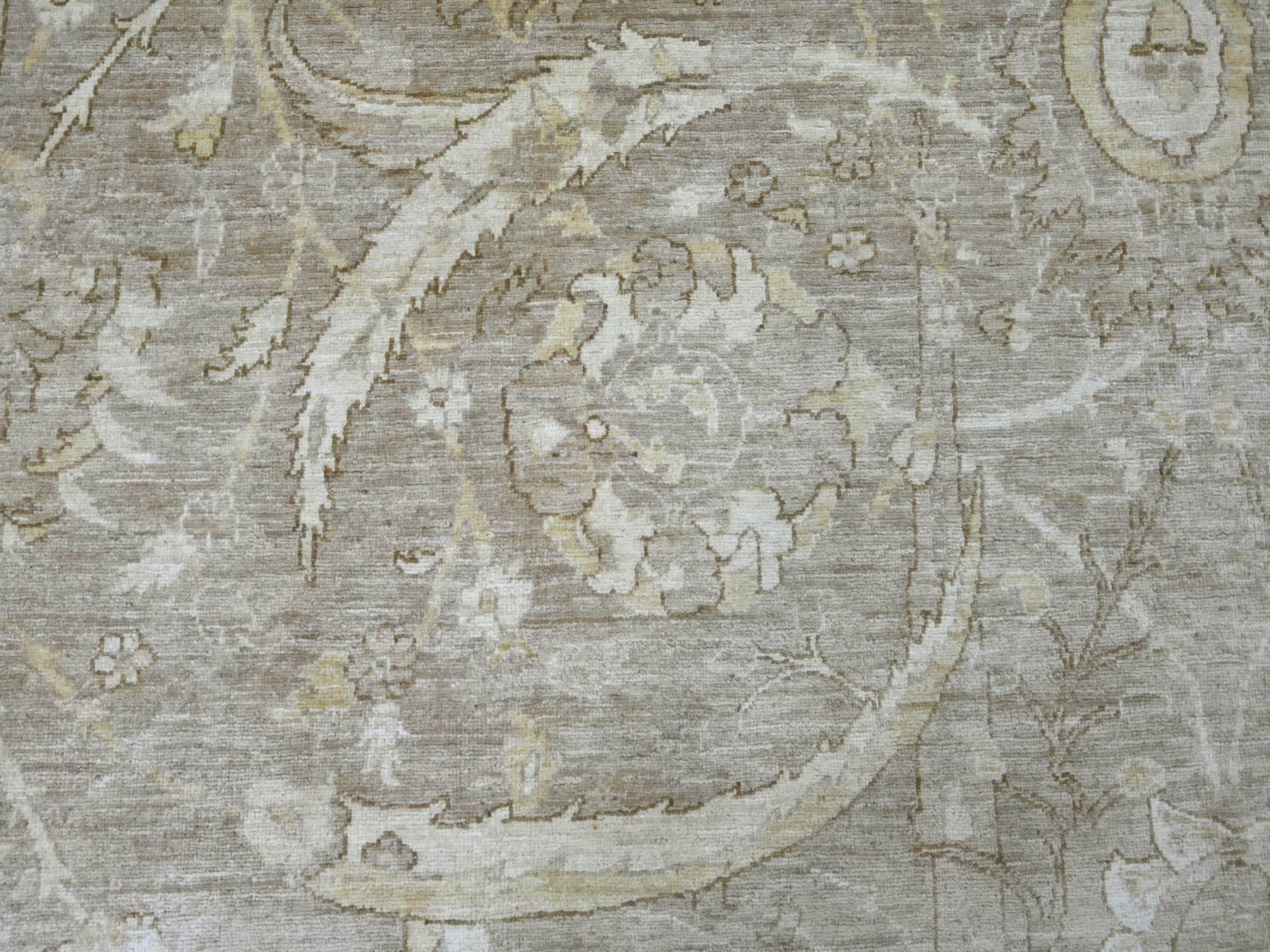 Peshawar Oushak hand-knotted wool rug in Brown, 8'10" x 11'7" — SKU O021876 (view 8)