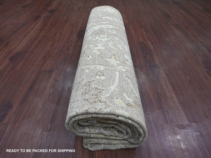 Peshawar Oushak hand-knotted wool rug in Brown, 8'10" x 11'7" — SKU O021876 (view 9)