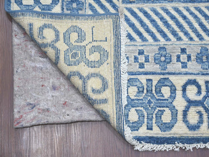 Blue 9'10" x 13'5" Oushak And Peshawar Hand knotted Wool Rug - Sku: O021879