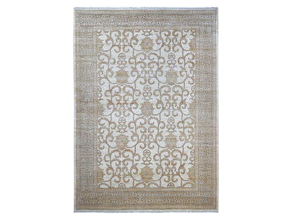 Khotan Khotan hand-knotted wool rug in Ivory & Brown, 9'11" x 13'10" — SKU O021880