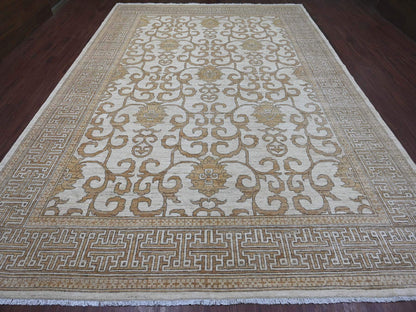 Khotan Khotan hand-knotted wool rug in Ivory & Brown, 9'11" x 13'10" — SKU O021880 (view 2)